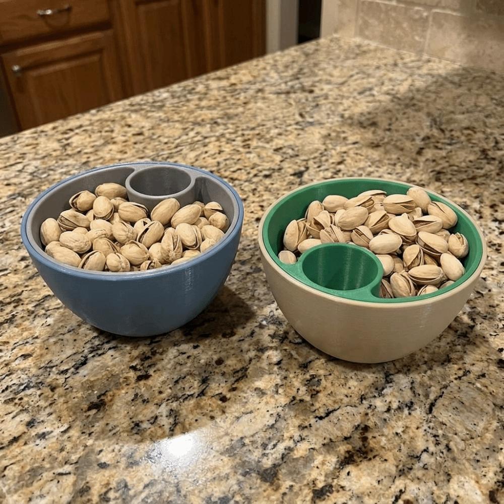 3D Printed Double Nut Bowl Round Berry Strainer Basket Practical Pistachio Bowl Popcorn