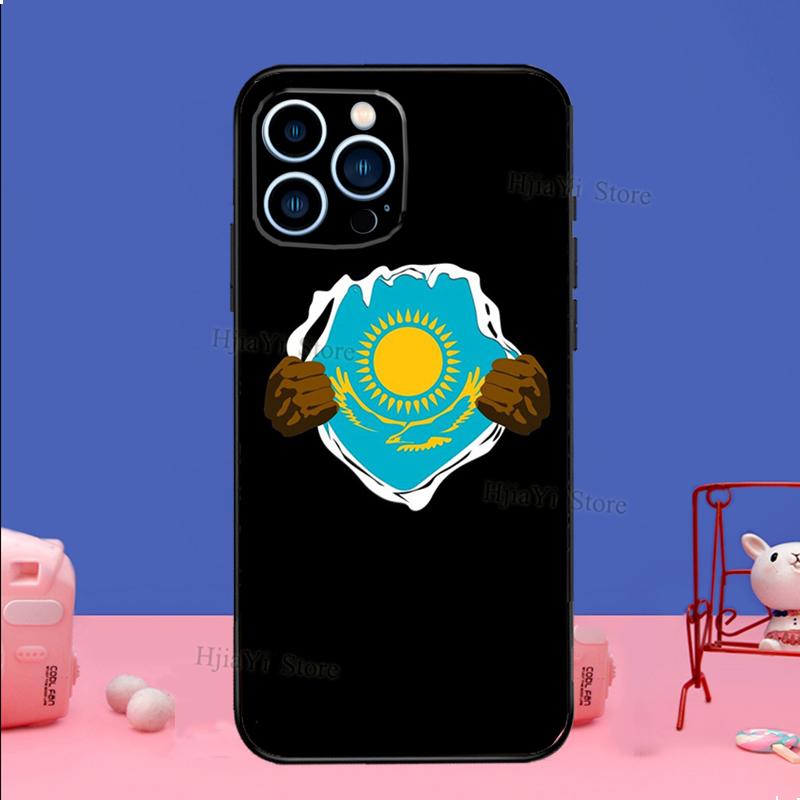 Kazakhstan flag Phone Case For iPhone 16 15 11 12 13 14 Pro Max Mini X XS XR Plus SE2 Funda Coque Capa Cover