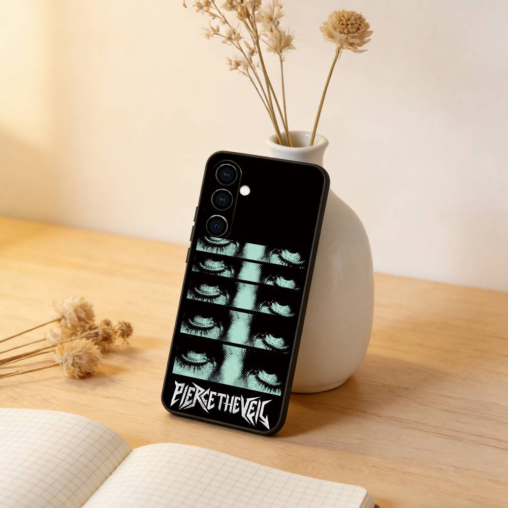 P-Pierce The V-Veil Band Phone Case For Samsung Galaxy A73,A72,A71,A70,A53,A52,A51,Soft Silicone Black Cover Samsung a11
