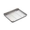 Stainless Steel Grill Tray Multi-Purpose Detachable Rectangular Pan Oven Tray Outdoor Grill Tray Grid Rack Tray