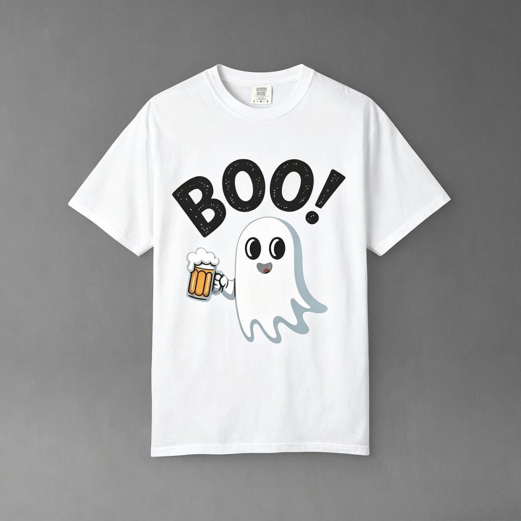 Comfort Colors Boo Beer Shirt Funny Halloween Shirt Cute Ghost Drinking Tee Spooky Tailgate Graphic Tshirt Halloween Party Gift