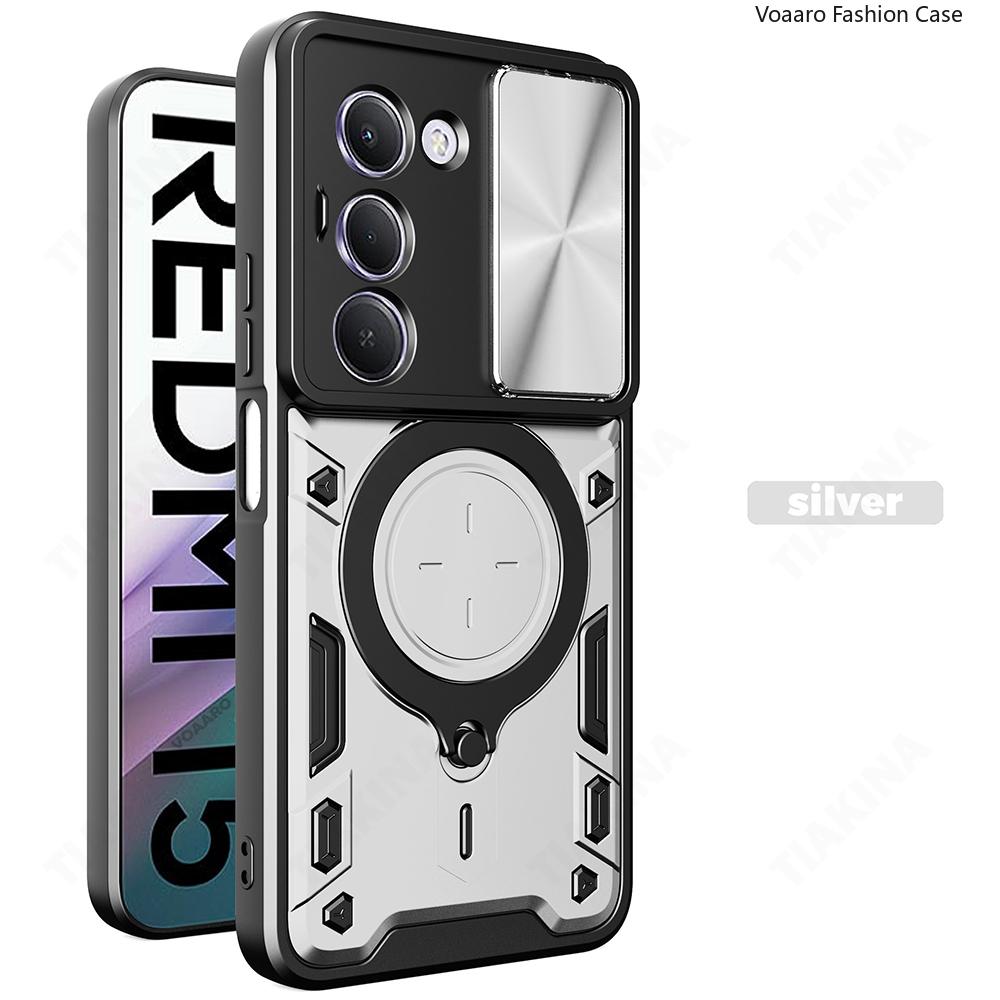 Kryt Slide Lens Armor Funda pro Xiaomi Redmi 15 5G Global 169mm Kryt pro Redmi 15 4G 171mm Kryt Magnetický Prsten Stojan Držák Kryt Capa