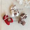 Red Retro Pony Brooch Pendant: Unique Wooden Horse Pin for Women, 2026 Autumn/Winter Scarf Accessory