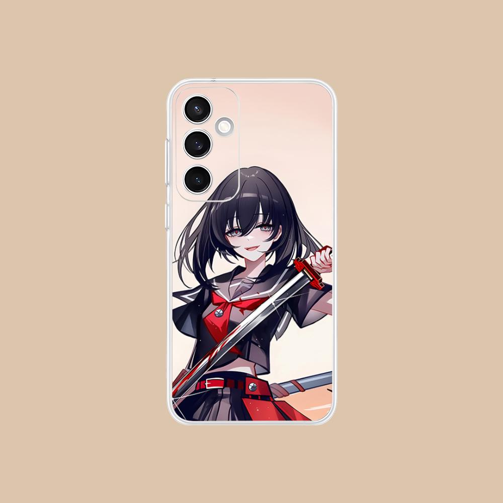 Akame Kurome Clear Mobile Phone Case for Samsung Galaxy S25 S24 S23 S22 S21Plus FE Ultra Colorful Cover