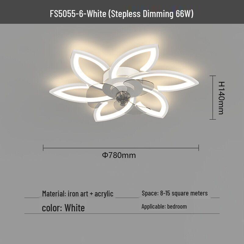 Silent Modern Flush Mount Ceiling Fan Light for Living Room/Bedroom