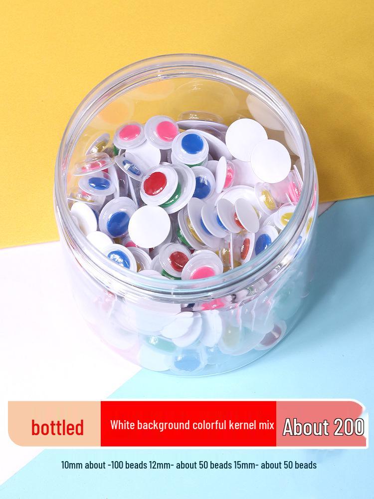Kids' DIY Colored Eye Stickers for Crafting: Animal-Themed Black and White Eyeballs