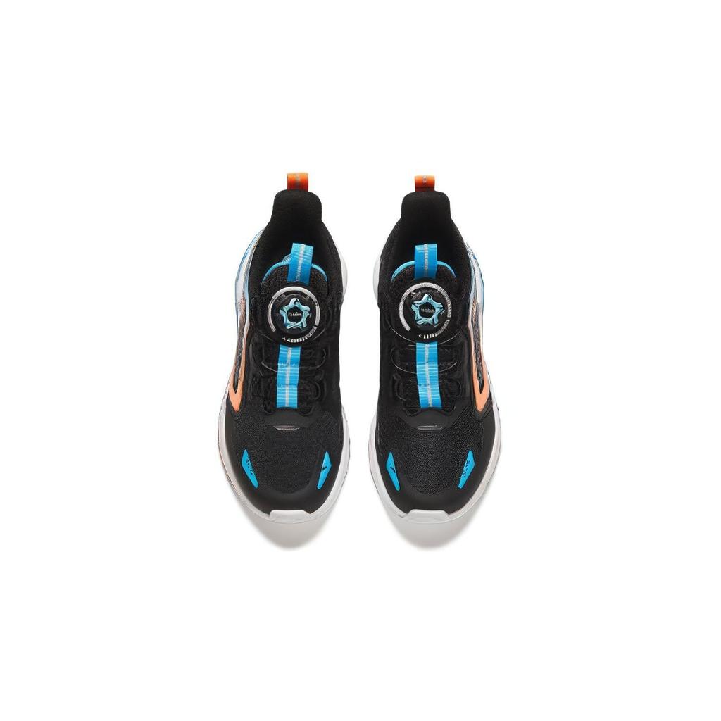 Anta Kids Round Head Knob Shock Absorbing Wear Resistant Low Top Running Shoes Kids Running Shoes Silver Black Green 312415532-3