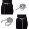 Gold And Silver Rhinestone Thin Belt Fashion Women Elegant Waist Chain With Heart Buckle Belt Skirts Jeans Accessories