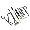 7pcs Eyelash Eyebrow Makeup Grooming Tool Eyebrow Brush Eyelash Curler Scissors Tweezers Set Black