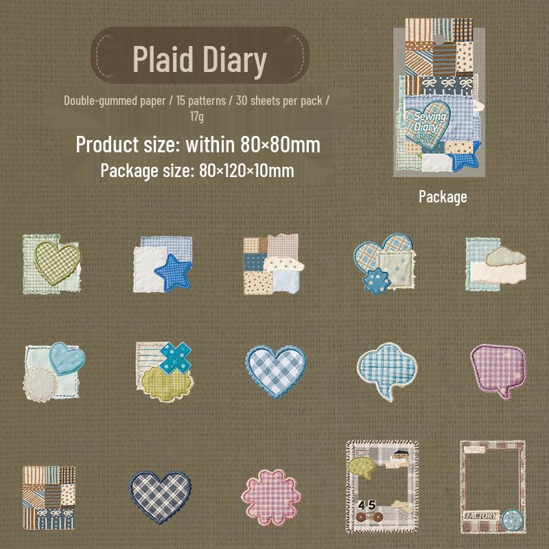 

Tomato Sauce Girl Embroidery Diary Stickers: 6 Handmade Textured Styles