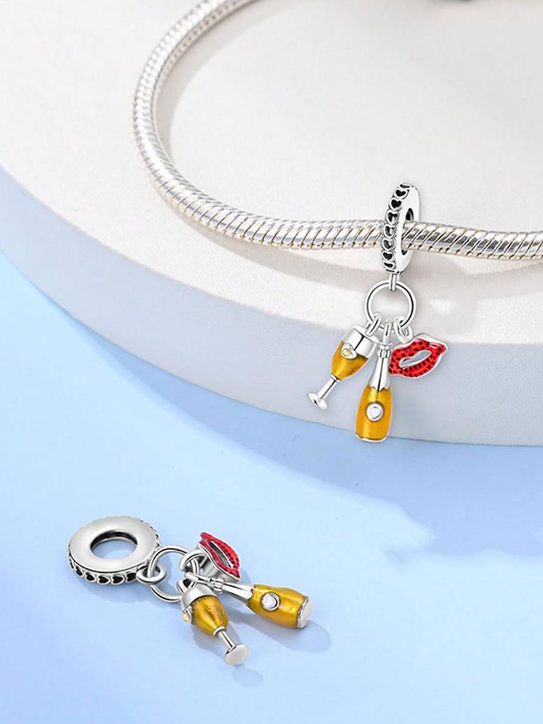 Charms Plata Pumpkin Beer Bottle Ice Cream Cup Beads Copper Plated Fit Charms Original Bracelet For Jewelry Making Diy Charm