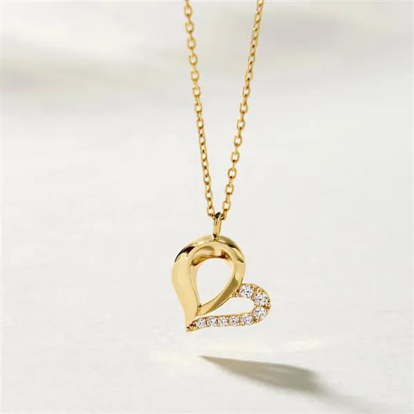 14K Cora Heart Cubic Necklace