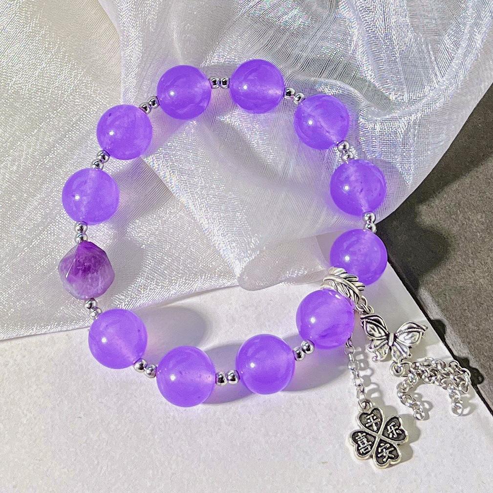 Tassel Design Violet Emerald Quartz Rock Foundation Commuter Bracelet Bracelet