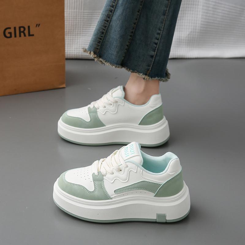 Fashion CRLAYDK Luxury Women's Platform PU Leather Sneakers Casual Skateboard Walking Shoes Fashion Ladies White Sports Running Tennis