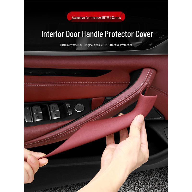 

BMW 5 Series 18-23 Interior Door Handle Protective Cover Mocha Brown, 4 Pieces