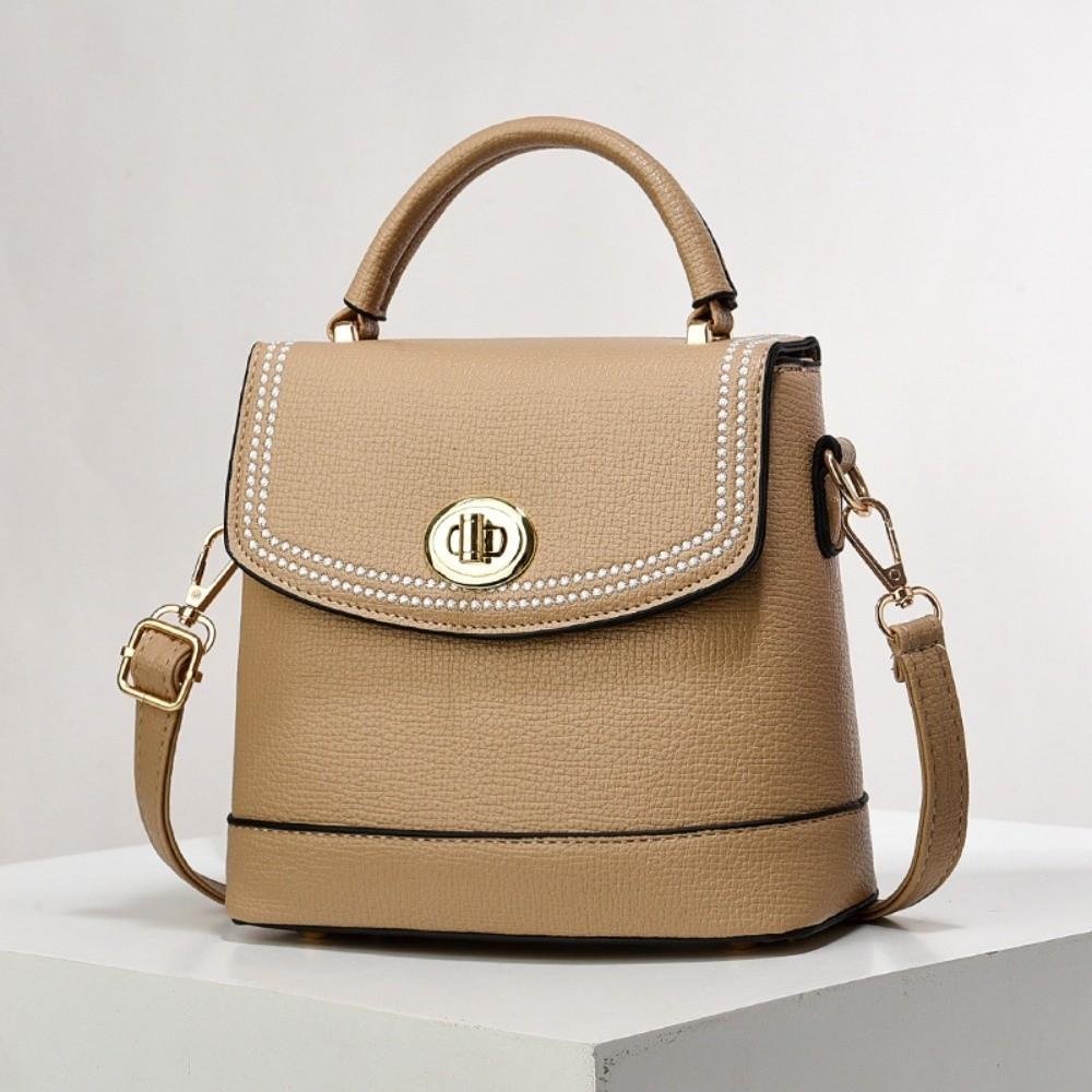 

Elegant Texture Square Bag Anti-splash Water Lady Shoulder Bag Sweet Superior PU Handbag Daily хаки