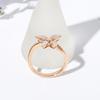Women's S925 Sterling Silver Butterfly & Pear-Shaped Diamond Ring