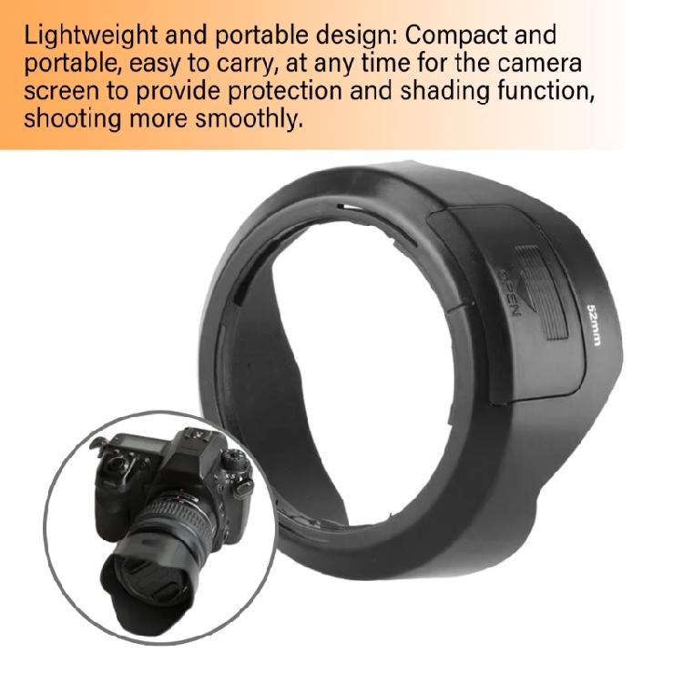 Lens Hood, Reduces Glares, Camera Lens Hood Crafted for SMC DA18-55MM F3.5-5.6AL WR Lens for Clearer Picture Accessory
