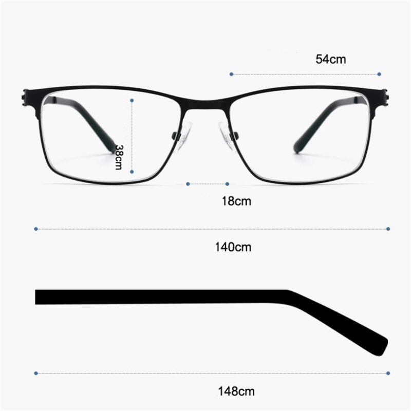 Full Frame Sun Photochromic Gray Square Prescription Eyeglasses Men Metal Student Power Spectacles 0 -0.5 -0.75 To -6.0