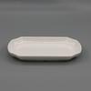 White Oval Notched Melamine Serving Plate