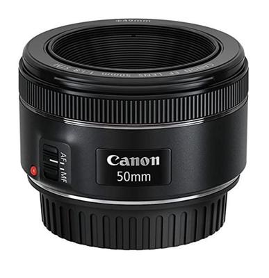 Canon Standardní objektiv s jedním ohniskem EF50 mm F1,8 STM Kompatibilní v plné velikosti EF5018STM černý [Paralelní import]