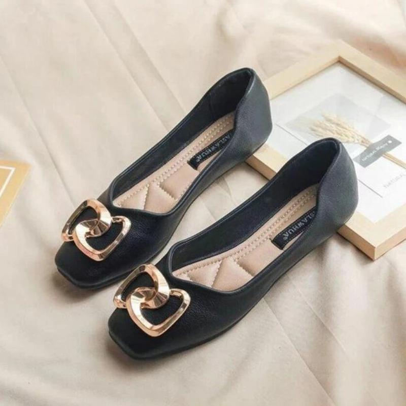 Office Woman Flats Square Toe Shoes for Women Moccasins Chic Point Summer 2025 Elegant Non Slip Casual with Discount Popular On