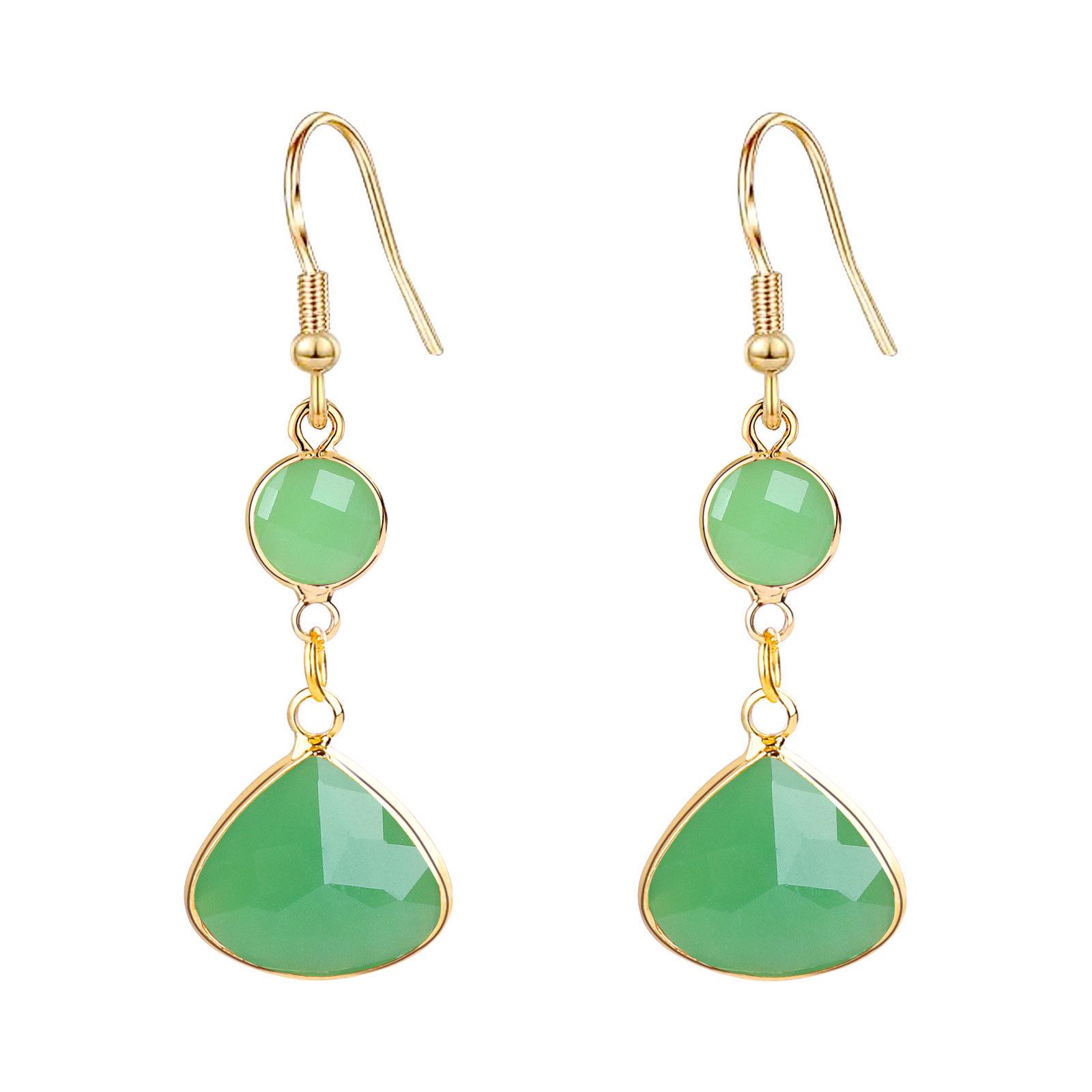 

Свіжі мідні сережки-краплі з синіми та рожевими кристалами - Стильні для жінок, Ювелірні вироби в європейському та американському стилі