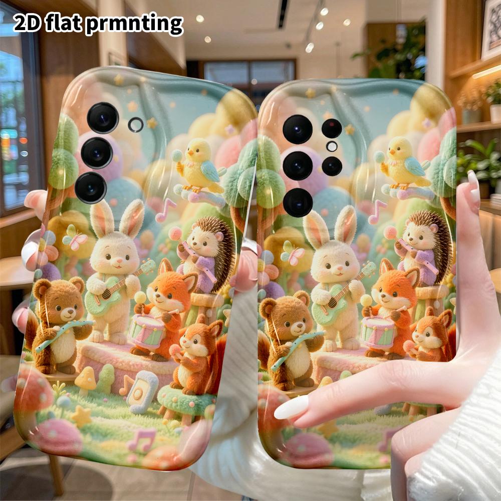 Phone case: 2D flat, suitable for Samsung Galaxy A34 A35 M05 M06 S20 S22 S21 FE Plus 5G, forest concert, perfect Christmas and Halloween holiday gift
