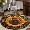 Sunflower Kaleidoscope Pattern round carpet Chair cushion Round Entryway Rug, Soft Round Rugs for Living Room, Bedroom, Circle Carpet decor gifts