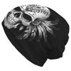 Unisex Casual Knitted Skull Print Beanie Hat Soft and Lightweight PolyesterSpandex Blend Skull Cap for Sports and Fashion