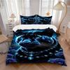 3pcs Midnight Leopard Bedding Set - 1 Duvet Cover + 2 Pillowcases(Core Not Included), Machine Washable Polyester Yy251216183