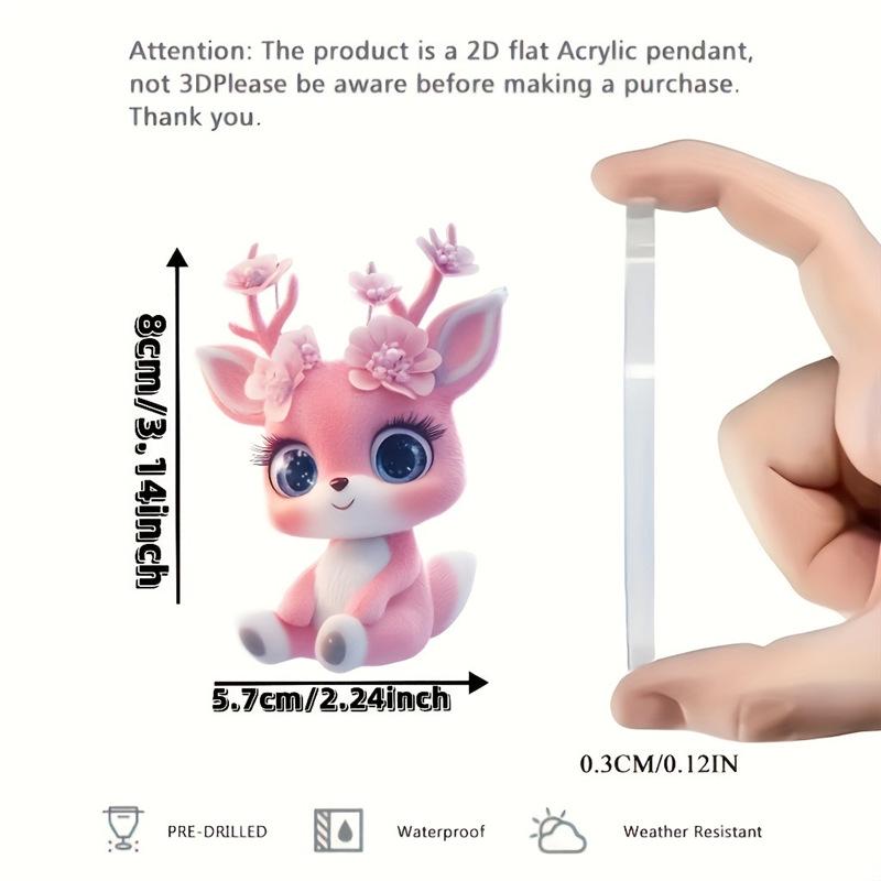 

Pink Fawn Acrylic Car Ornament - Hanging Pendant for Home Decor Standard