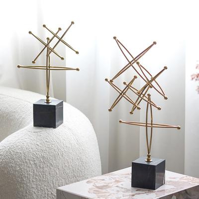 Modern Işık Lüks Ev Yumuşak Dekorasyon Modeli Oda Soyut Yaratıcı Geometrik Metal Sanat Lamine Haç Yıldız Süsleri