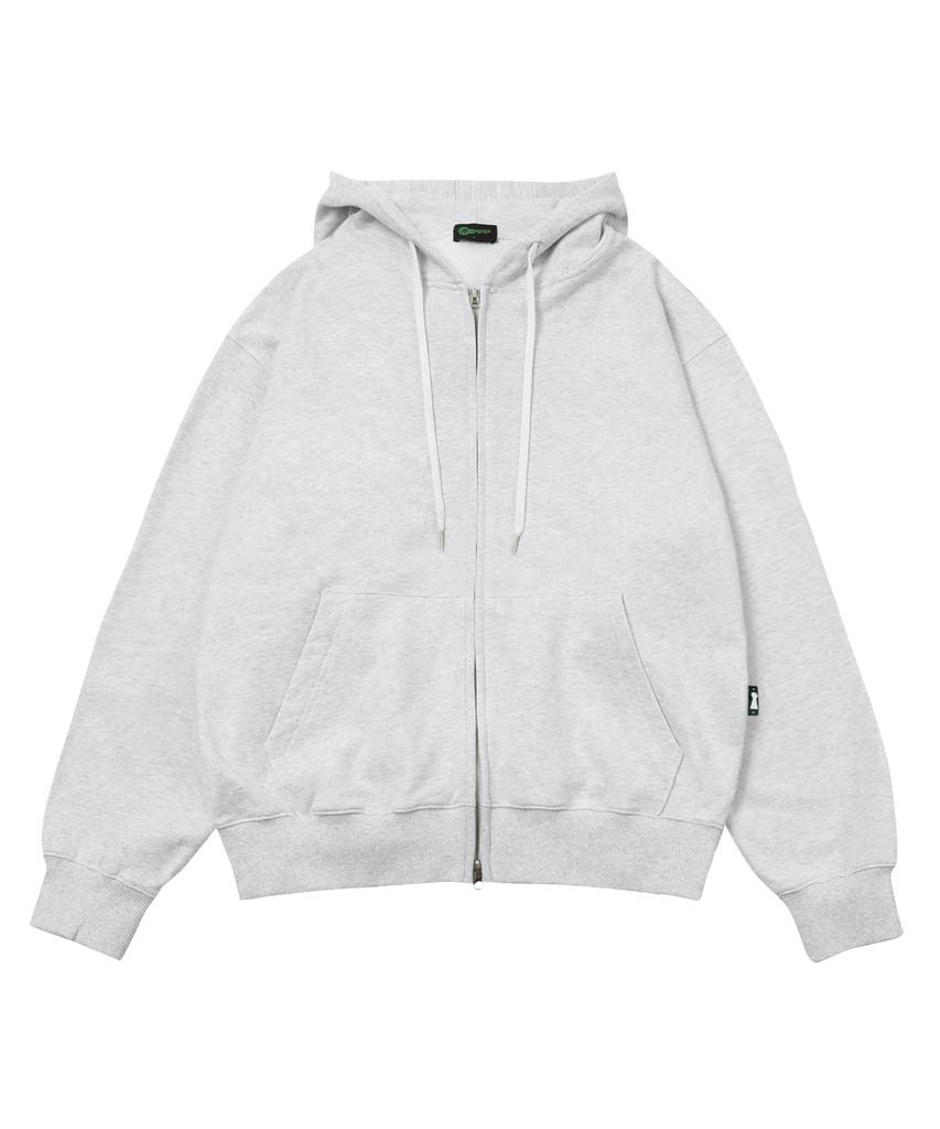 Escapefrom Essential Two-Way Zip-Up Hoodie White Melange
