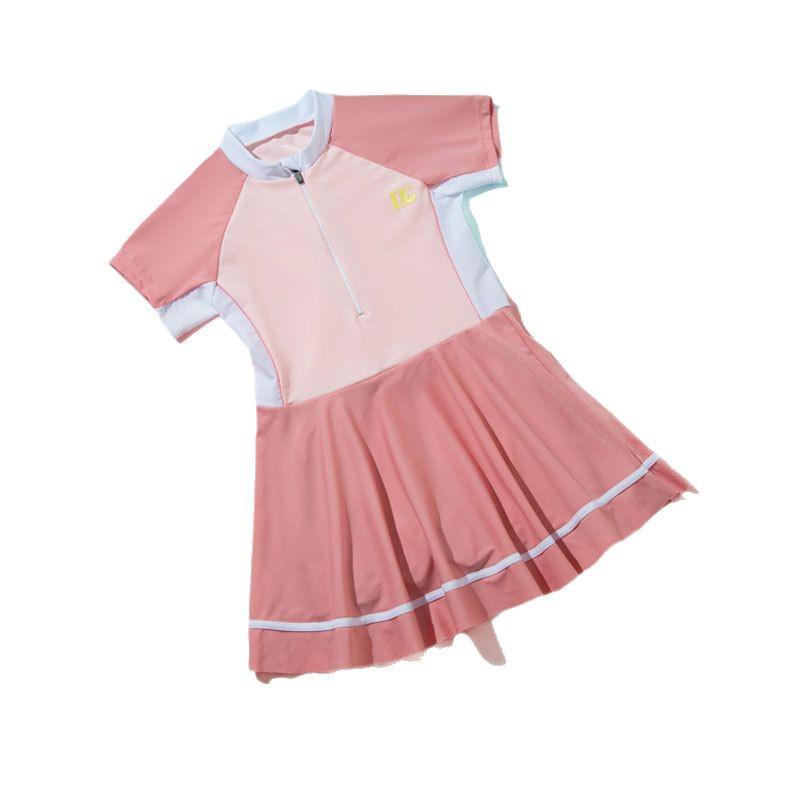 Girls' Sporty One-Piece Skirt Swimsuit: Quick-Drying, Breathable, Sunscreen