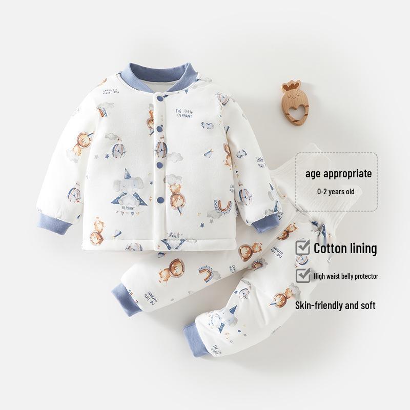 Infant Winter Set: Padded Cotton Baby Clothes for Boys, Autumn/Winter Warmth