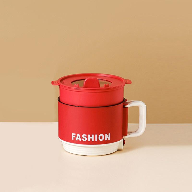 

Многофункциональная электрическая кастрюля для приготовления пищи Портативная маленькая кастрюля для лапши быстрого приготовления Общежитие Домашняя электрическая кастрюля Red with steamer,