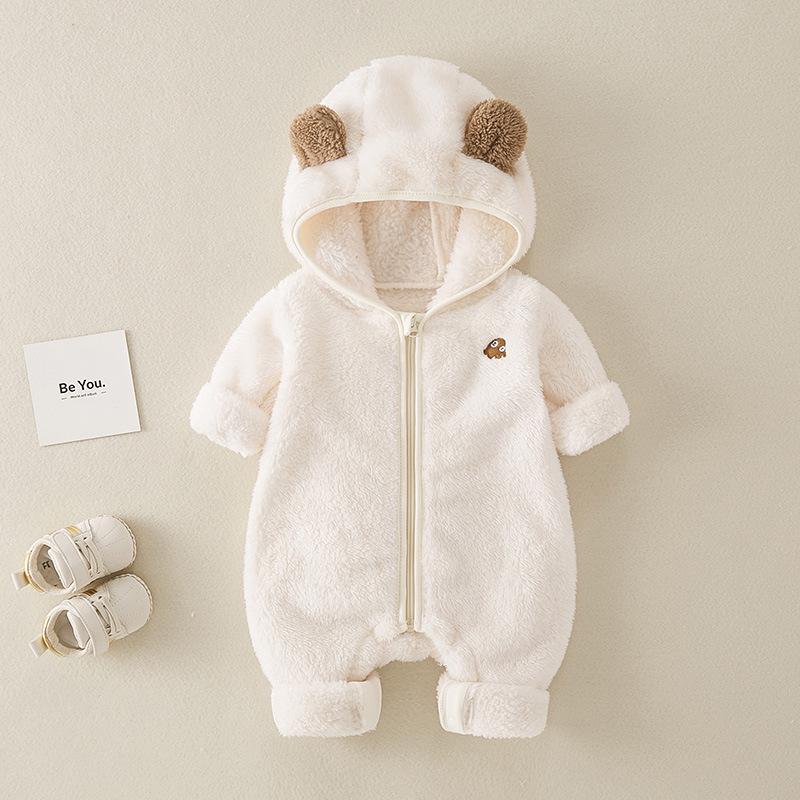 Baby Fleece Onesie: Autumn/Winter Double-Sided Flannel Romper