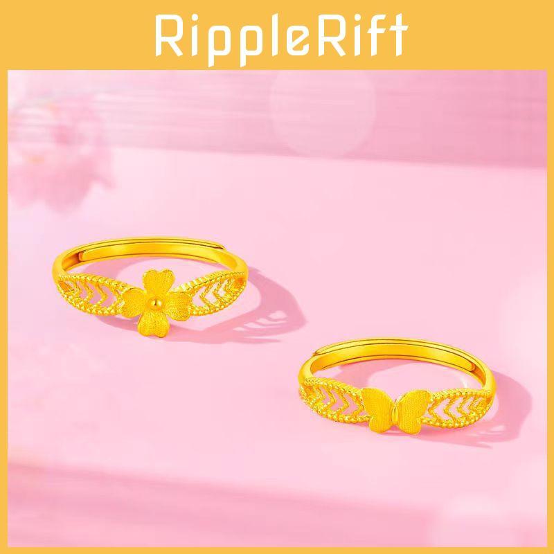 Trendy Gold Butterfly Flower Ring For Women Perfect For Spring Fashion Accessories