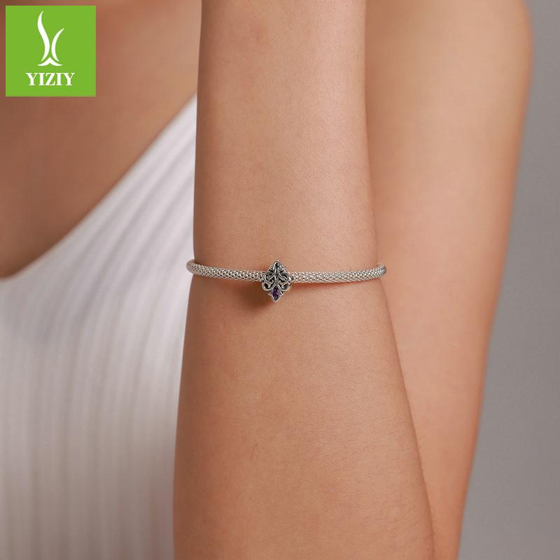 S925 Silver Retro Decorative Beads, Mysterious And Noble Hollow Diy Beads Jewelry Scc1930