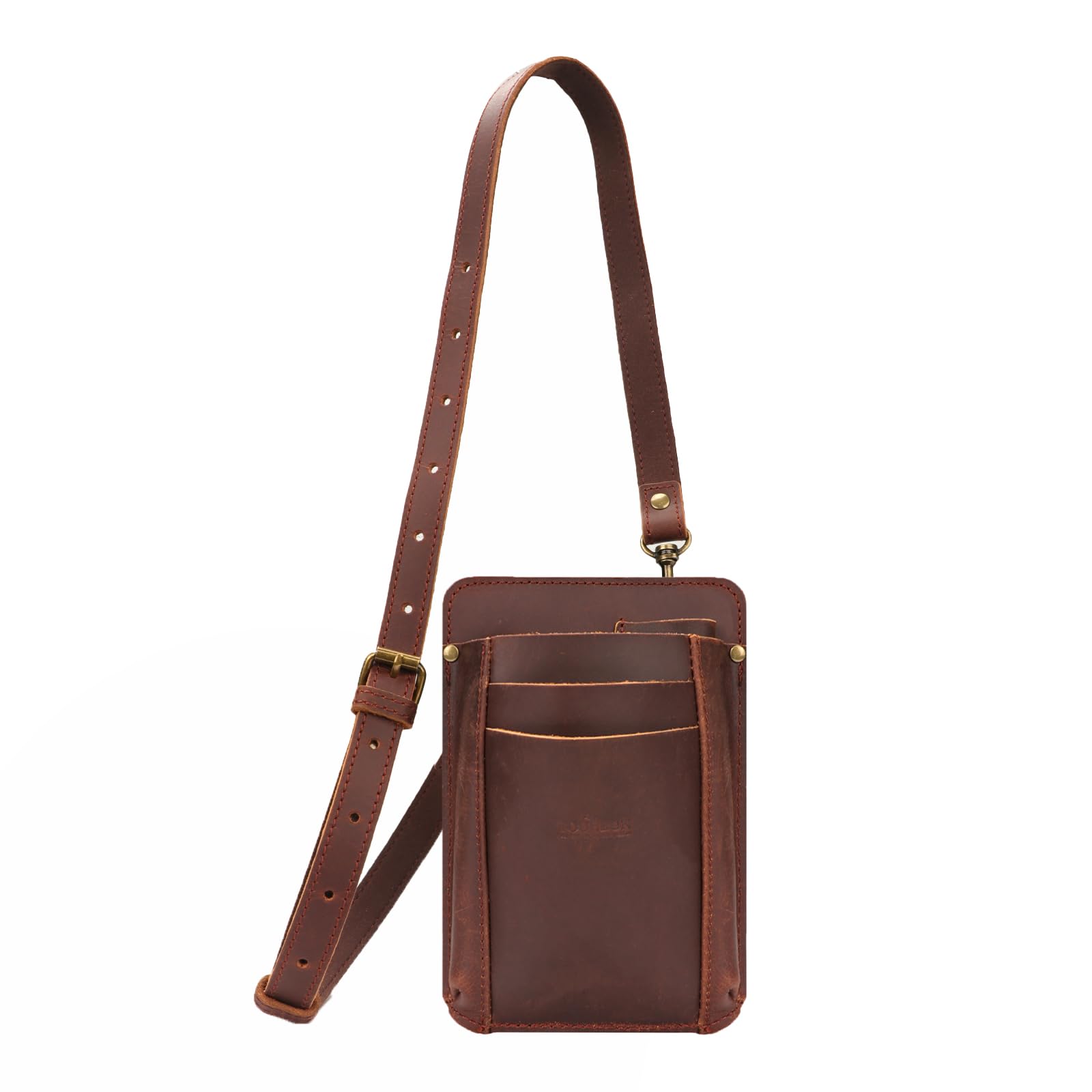 

Gardening Pouch Pruning Shears Pouch Leather Scissor Case Bag Gardening Florist Waist Pouch with Shoulder Strap [Tourbon] коричневий