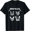 Meowtallica Black White Funny Parody Band Cat Kitten Lover T-Shirt