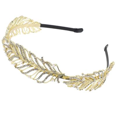 Federform Strass Stirnbänder für Reisen, Fotografieren, Mädchen Barockstil Haarreif, Hochzeitsparty, Braut Haarband