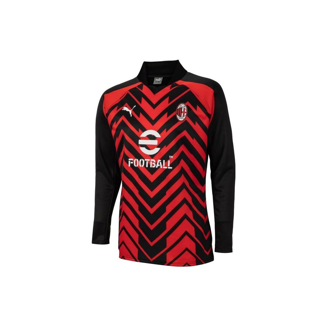 PUMA 23-24 AC Milan Pre-Match Knit Jersey Red Black White Men s 772232-01 M