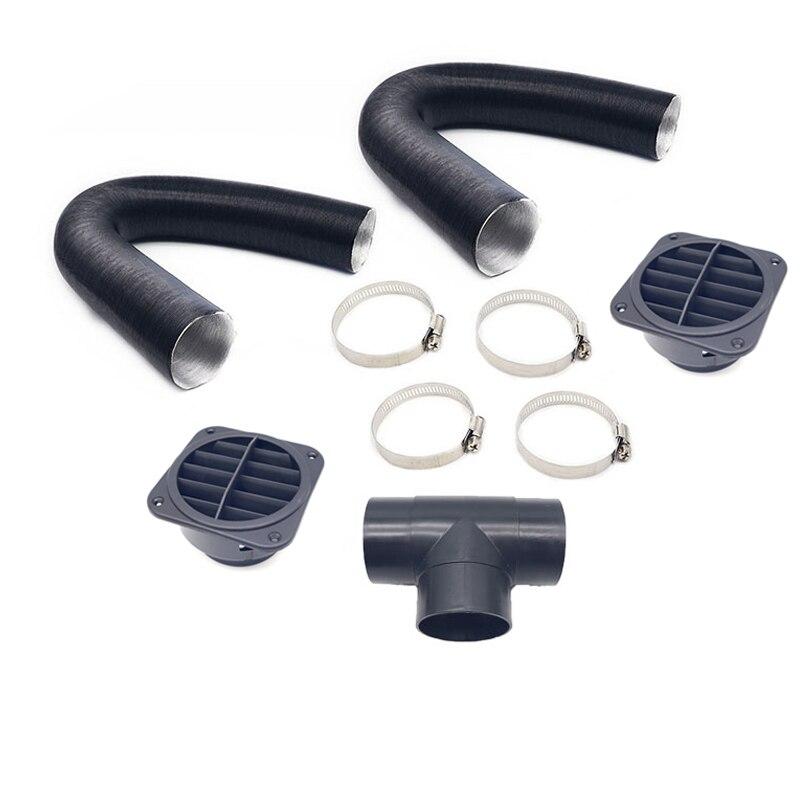 60/75/42mm Car Heater Replacement Kits Air Diesel Parking Heater Ducting Pipe Air Vent Outlet Hose Tube Connector w/Hose Clips