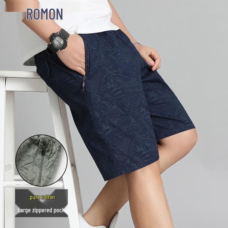 ROMON Men s 100% Cotton Loose Fit Cargo Beach Shorts 4XL