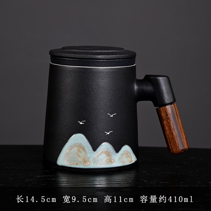 Wind Hand-painted Thousands of Miles Jiangshan Water Cup Merchandise Office Cup Business Teacup Set Ceramic Souvenir Small Gift