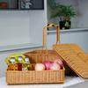 Cesto da Picnic a Doppio Strato in Rattan Sintetico