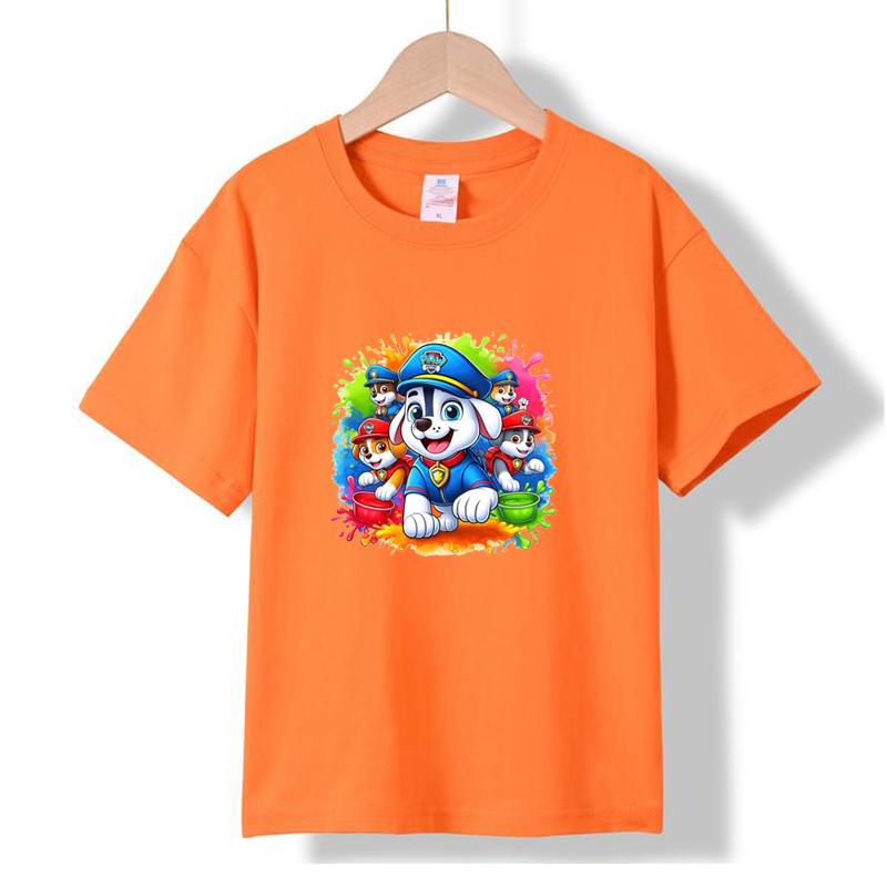 XH08 MINISO 2026 Summer New Printed Cotton Round Neck T-shirt for Children Aged 1-16, Boys and Girls