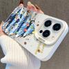 Graffiti Christmas Tree Drop-Proof Phone Case for Apple iPhone 17 Pro Max/16 Pro/15 Plus - Silver IMD